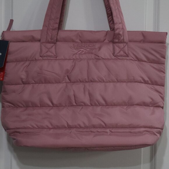 NWT Reebok Beatrice Pink Quilted Tote Bag 20.9L Lightweight Shoulder Tote - Picture 5 of 9